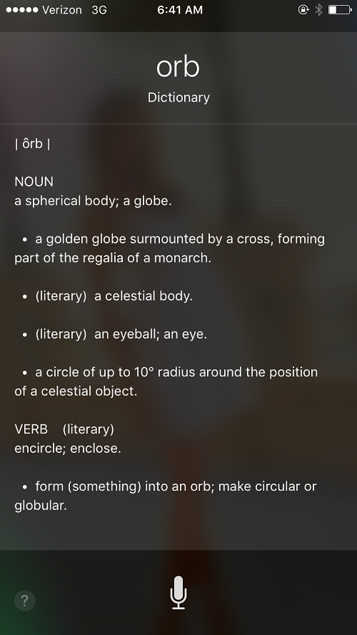 Definition of a Orb